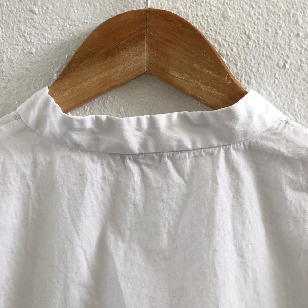 MADEWELL Paulina Cotton Poplin Band Collar Button-Up Shirt Size Medium - Picture 4 of 9